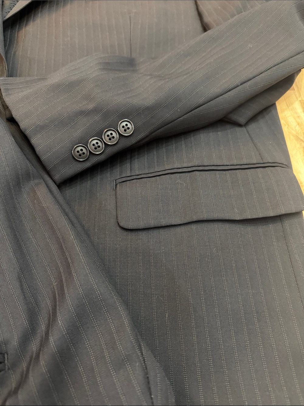 Alfani Charcoal Gray Pinstripe Men's Two-Piece Suit - Picture 4 of 9